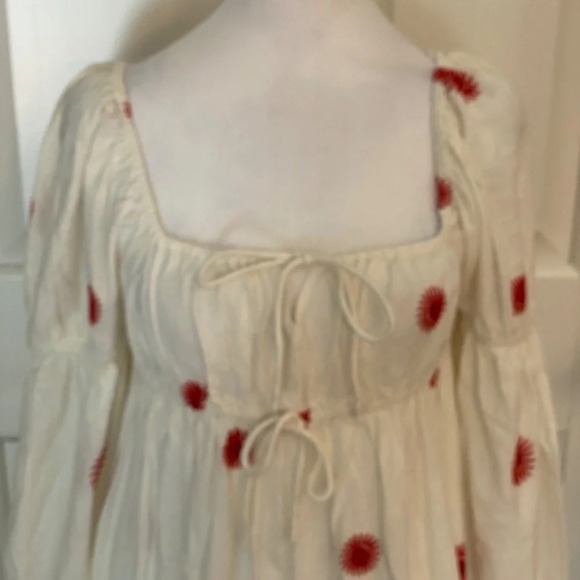 New! Free People Floral Emory Embroidered Sun Midi Dress white nwot 27074 - Picture 6 of 14